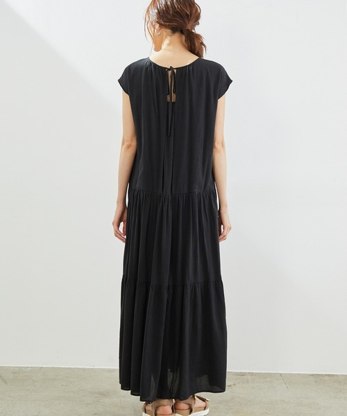 ROPE' PICNIC（ロペピクニック）の「【リンクコーデ】楊柳ティアードワンピース（ワンピース・レディース・ブラック/グリーン系その他2/パープル・38）」の5枚目の写真