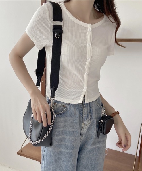 yuue' ( wear )（ユーイ）の「2way ミニポーチ付きチェーンレザーショルダーバッグ（ショルダーバッグ・レディース・ブラック/アイボリー・FREE）」の11枚目の写真