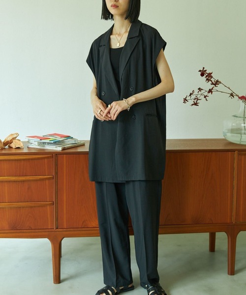 VACANCY（ヴァカンシー）の「SET UP straight slacks pants（スラックス・レディース・ブラック/ブラウン/グリーン・S/M/L/MEDIUM/TALL）」の9枚目の写真