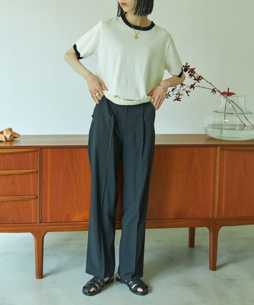 VACANCY（ヴァカンシー）の「SET UP straight slacks pants（スラックス・レディース・ブラック/ブラウン/グリーン・S/M/L/MEDIUM/TALL）」の12枚目の写真