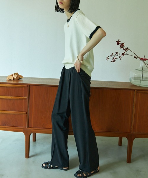 VACANCY（ヴァカンシー）の「SET UP straight slacks pants（スラックス・レディース・ブラック/ブラウン/グリーン・S/M/L/MEDIUM/TALL）」の13枚目の写真