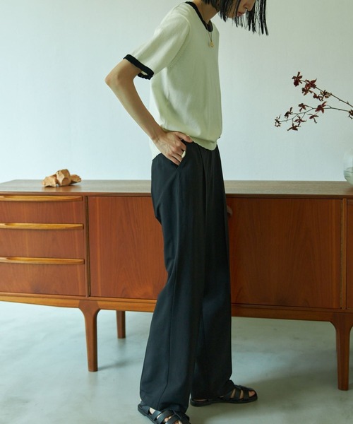 VACANCY（ヴァカンシー）の「SET UP straight slacks pants（スラックス・レディース・ブラック/ブラウン/グリーン・S/M/L/MEDIUM/TALL）」の14枚目の写真