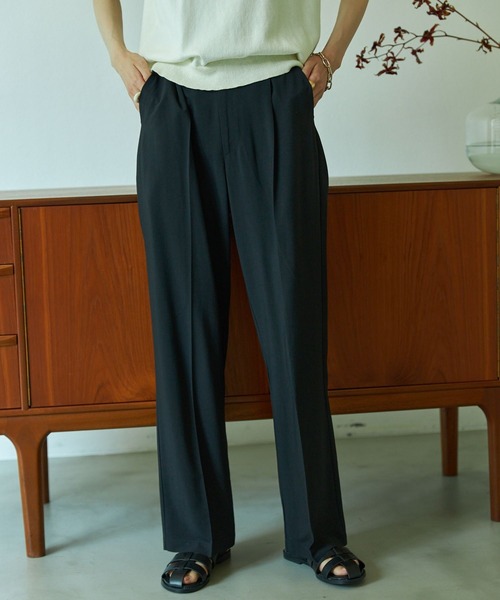 VACANCY（ヴァカンシー）の「SET UP straight slacks pants（スラックス・レディース・ブラック/ブラウン/グリーン・S/M/L/MEDIUM/TALL）」の4枚目の写真