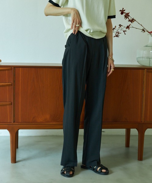 VACANCY（ヴァカンシー）の「SET UP straight slacks pants（スラックス・レディース・ブラック/ブラウン/グリーン・S/M/L/MEDIUM/TALL）」の5枚目の写真