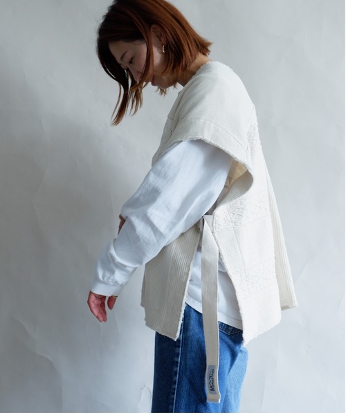 MANASTASH（マナスタッシュ）の「MANASTASH/マナスタッシュ　W's PATCHWORK VEST　パッチワークベスト（ベスト・レディース・ナチュラル/ブラック・MEDIUM）」の10枚目の写真