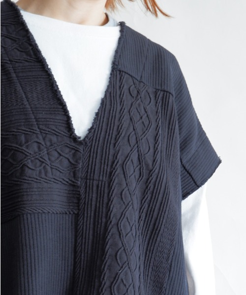 MANASTASH（マナスタッシュ）の「MANASTASH/マナスタッシュ　W's PATCHWORK VEST　パッチワークベスト（ベスト・レディース・ナチュラル/ブラック・MEDIUM）」の9枚目の写真