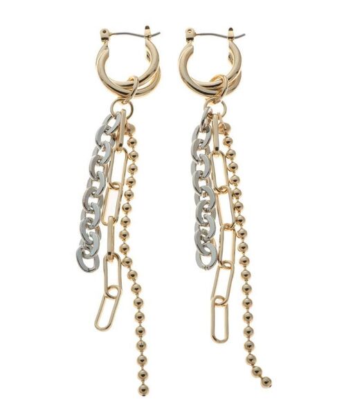 MERCURYDUO（マーキュリーデュオ）の「ミックスチェーンピアス（ピアス（両耳用）・レディース・シルバー/ゴールド・FREE）」の8枚目の写真