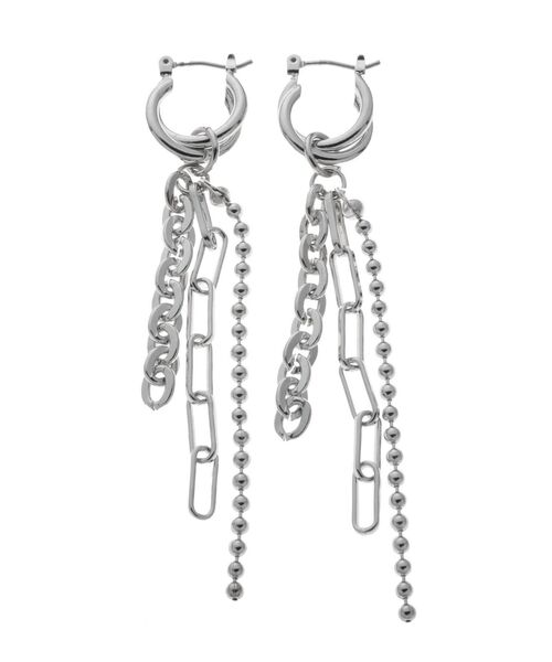 MERCURYDUO（マーキュリーデュオ）の「ミックスチェーンピアス（ピアス（両耳用）・レディース・シルバー/ゴールド・FREE）」の4枚目の写真