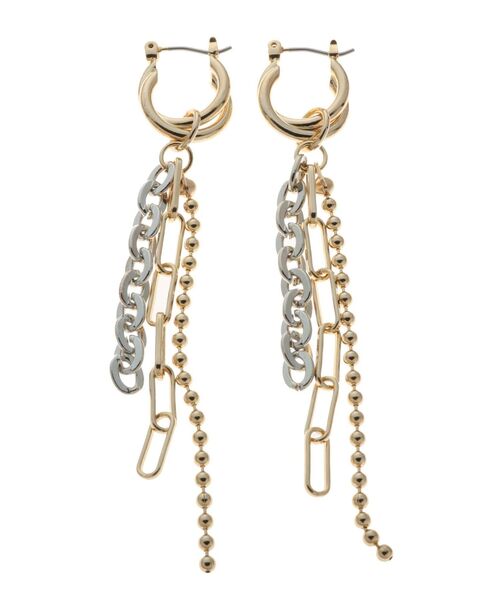 MERCURYDUO（マーキュリーデュオ）の「ミックスチェーンピアス（ピアス（両耳用）・レディース・シルバー/ゴールド・FREE）」の3枚目の写真