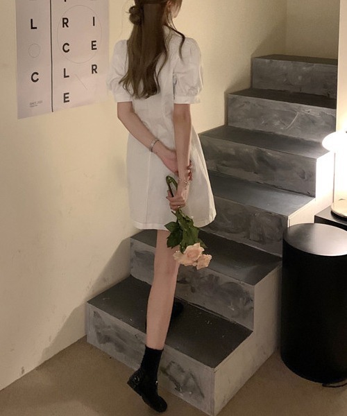 セール ワンピース Yuga パフスリーブ 切替ミニ丈 ワンピース ワンピース Frp エフアールピー のファッション