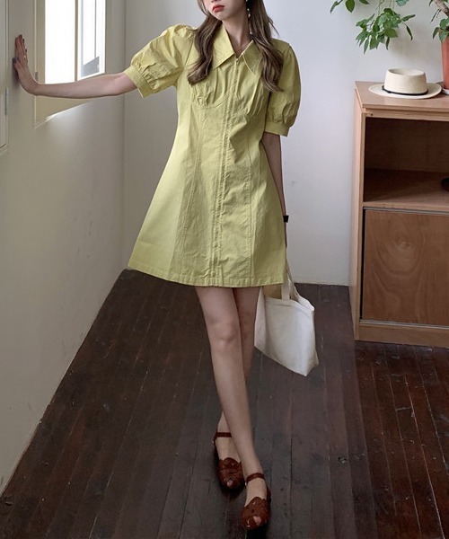 セール ワンピース Yuga パフスリーブ 切替ミニ丈 ワンピース ワンピース Frp エフアールピー のファッション