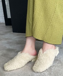 PAGEBOY | ボアフラットミュール(サンダル)