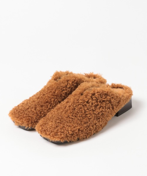 PAGEBOY（ページボーイ）の「ボアフラットミュール（サンダル・レディース・ブラウン/アイボリー・MEDIUM/LARGE）」の3枚目の写真