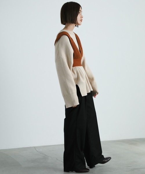 select MOCA(セレクトモカ)の「2021 AW クロップドニットビスチェ(ベスト・レディース・ブラック/ベージュ/テラコッタ・FREE)」の14枚目の写真