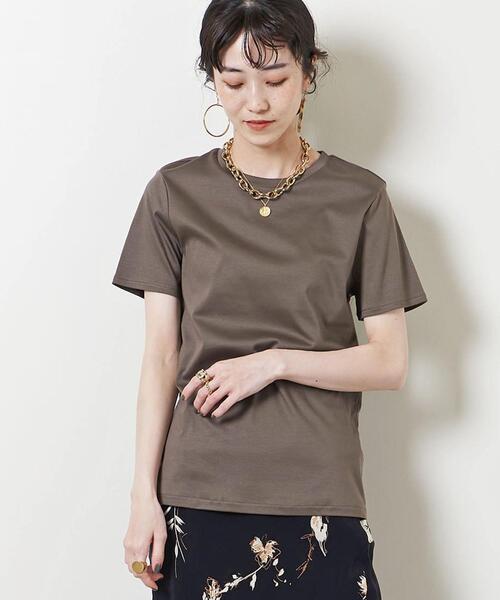 UNITED ARROWS(ユナイテッドアローズ)の「<UNITED ARROWS>コンパクト クルーネック Tシャツ B◆(Tシャツ/カットソー・レディース・ホワイト/ブラック/モカ・FREE)」の3枚目の写真