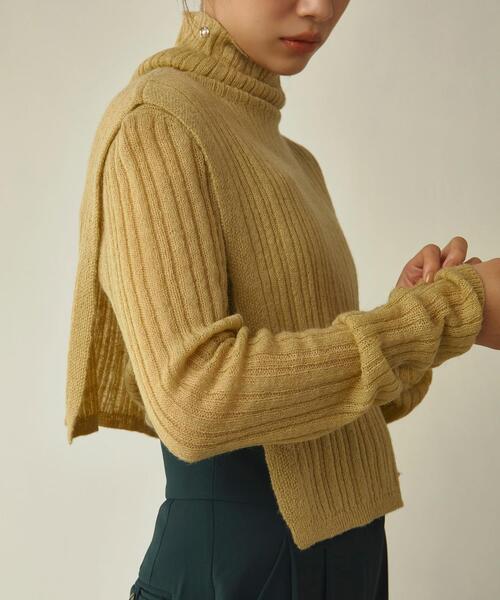 EMMEL REFINES（エメルリファインズ）の「＜EMMEL REFINES（エメル リファインズ）＞EM リブ タートル付き マルチウェイ ニット（ニット/セーター・レディース・ベージュ/ブラック/モカ/ターコイズブルー/パープル・FREE）」の3枚目の写真