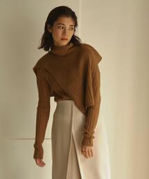 EMMEL REFINES | ＜EMMEL REFINES（エメル リファインズ）＞EM リブ タートル付き マルチウェイ ニット(ニット/セーター)