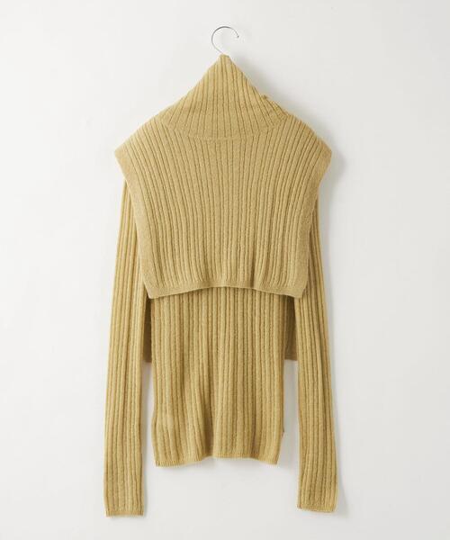 EMMEL REFINES（エメルリファインズ）の「＜EMMEL REFINES（エメル リファインズ）＞EM リブ タートル付き マルチウェイ ニット（ニット/セーター・レディース・ベージュ/ブラック/モカ/ターコイズブルー/パープル・FREE）」の6枚目の写真