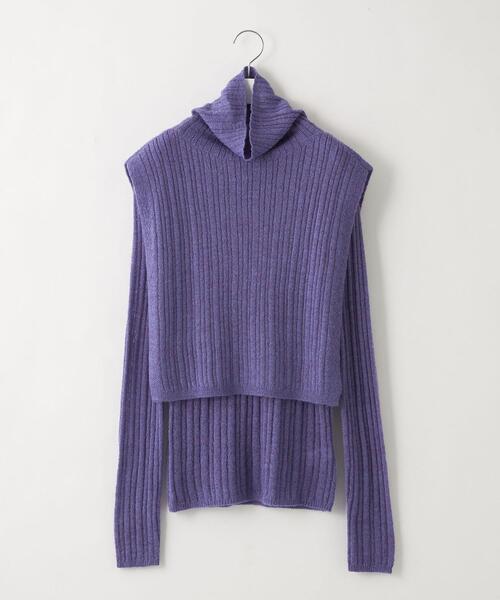 EMMEL REFINES（エメルリファインズ）の「＜EMMEL REFINES（エメル リファインズ）＞EM リブ タートル付き マルチウェイ ニット（ニット/セーター・レディース・ベージュ/ブラック/モカ/ターコイズブルー/パープル・FREE）」の21枚目の写真
