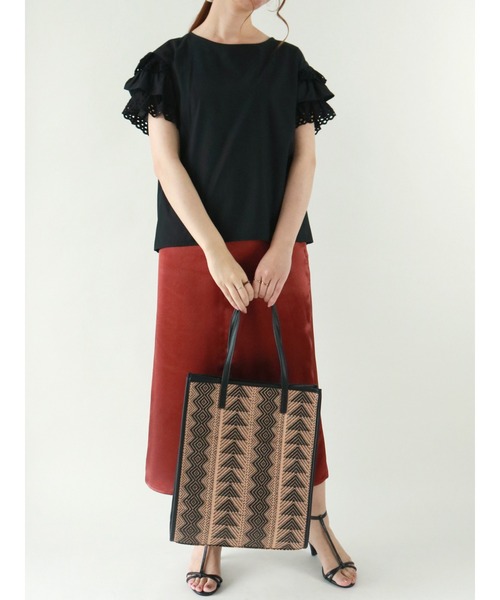 Te chichi(テチチ)の「サテンIラインスカート(スカート・レディース・ブラウン/グリーン/ベージュ・フリ-)」の6枚目の写真