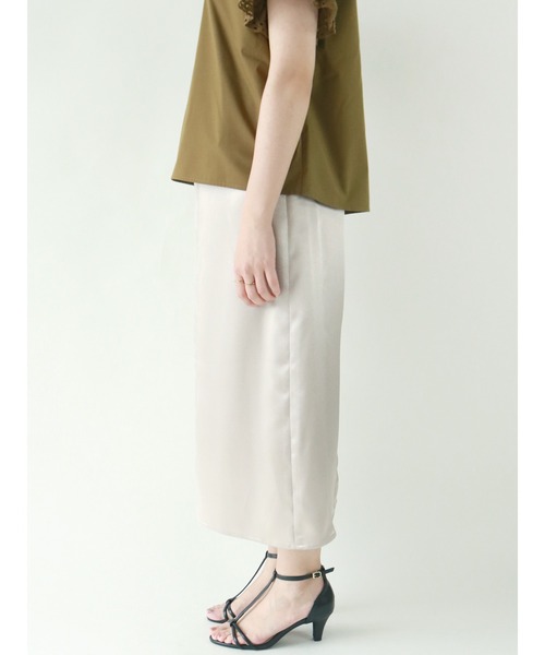 Te chichi(テチチ)の「サテンIラインスカート(スカート・レディース・ブラウン/グリーン/ベージュ・フリ-)」の9枚目の写真