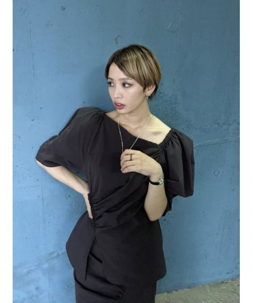 THROW by SLY(スローバイスライ)の「THROW SHIRRING PUFF TOPS シャーリングパフ トップス(シャツ/ブラウス・レディース・ライトブルー/グレー・FREE)」の10枚目の写真