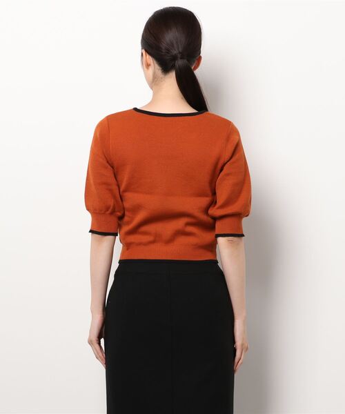 RETRO GIRL（レトロガール）の「パイピングカラーニット（ニット/セーター・レディース・ブラック/オフホワイト/オレンジ・FREE）」の8枚目の写真