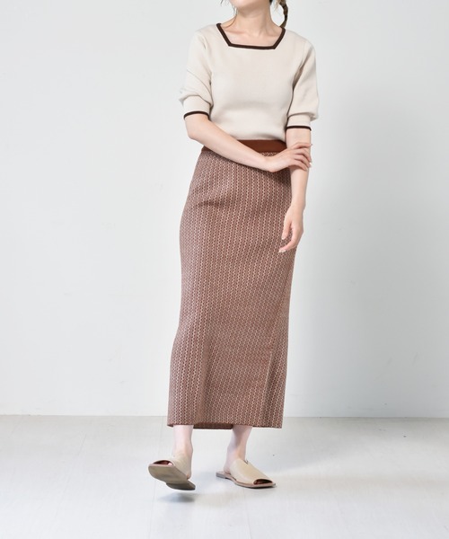 RETRO GIRL（レトロガール）の「パイピングカラーニット（ニット/セーター・レディース・ブラック/オフホワイト/オレンジ・FREE）」の12枚目の写真