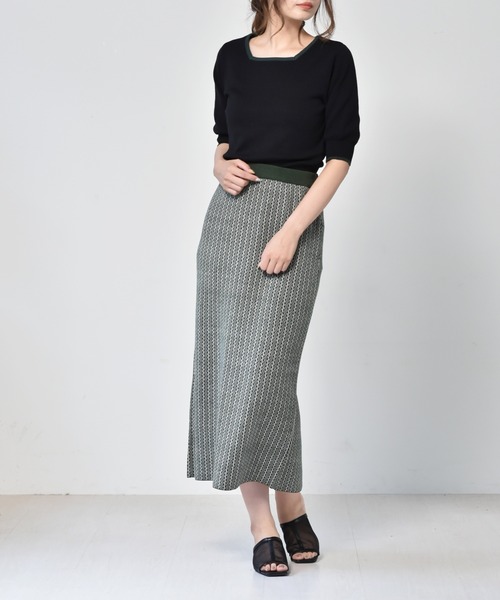 RETRO GIRL（レトロガール）の「パイピングカラーニット（ニット/セーター・レディース・ブラック/オフホワイト/オレンジ・FREE）」の13枚目の写真