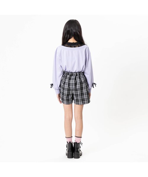 algy（アルジー）の「合皮レースアップチェックラップキュロット（その他パンツ・キッズ・ベージュ/ブラック/ブラウン/レッド・X-SMALL/SMALL/MEDIUM/XX-SMALL）」の12枚目の写真