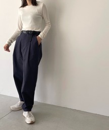 CANAL JEAN | via j(ヴィアジェイ) リブクルーネックロングTシャツ(Tシャツ/カットソー)