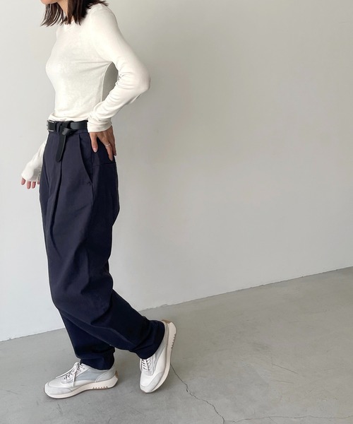 CANAL JEAN（キャナルジーン）の「El mar(エルマール) リブクルーネックロングTシャツ（Tシャツ/カットソー・レディース・アイボリー/ベージュ/ブラウン/ブラック・ONE SIZE）」の6枚目の写真