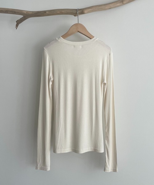 CANAL JEAN（キャナルジーン）の「El mar(エルマール) リブクルーネックロングTシャツ（Tシャツ/カットソー・レディース・アイボリー/ベージュ/ブラウン/ブラック・ONE SIZE）」の16枚目の写真