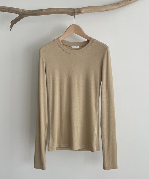 CANAL JEAN（キャナルジーン）の「El mar(エルマール) リブクルーネックロングTシャツ（Tシャツ/カットソー・レディース・アイボリー/ベージュ/ブラウン/ブラック・ONE SIZE）」の17枚目の写真