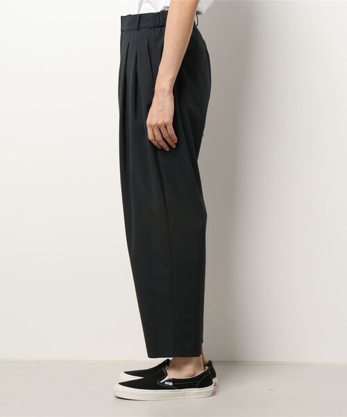 CIAOPANIC（チャオパニック）の「TR2WAYストレッチチェック柄2タックワイドテーパードスラックスパンツ（スラックス・メンズ・ブルー/ブラウン・LARGE/MEDIUM）」の3枚目の写真