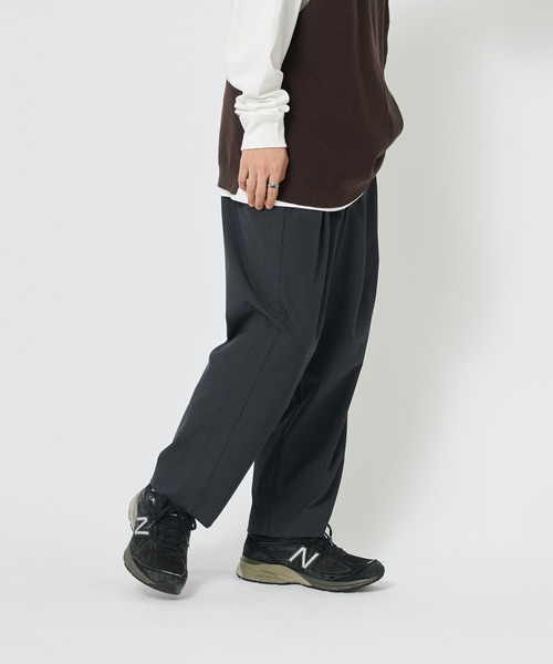 CIAOPANIC（チャオパニック）の「TR2WAYストレッチチェック柄2タックワイドテーパードスラックスパンツ（スラックス・メンズ・ブルー/ブラウン・LARGE/MEDIUM）」の10枚目の写真