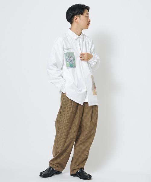 CIAOPANIC（チャオパニック）の「TR2WAYストレッチチェック柄2タックワイドテーパードスラックスパンツ（スラックス・メンズ・ブルー/ブラウン・LARGE/MEDIUM）」の7枚目の写真