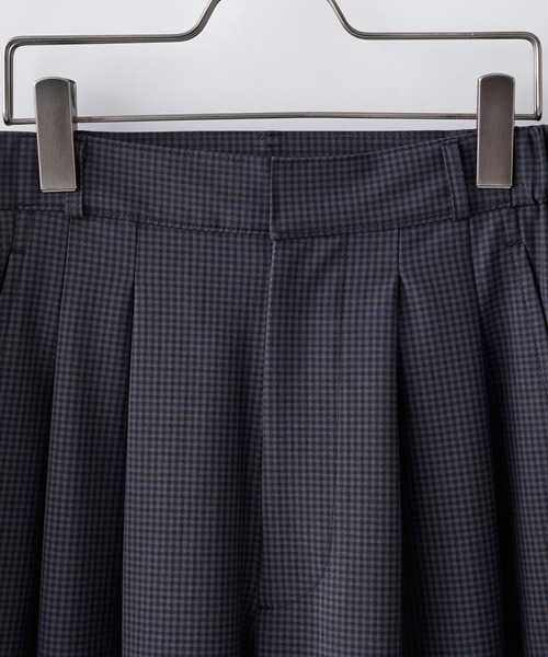 CIAOPANIC（チャオパニック）の「TR2WAYストレッチチェック柄2タックワイドテーパードスラックスパンツ（スラックス・メンズ・ブルー/ブラウン・LARGE/MEDIUM）」の14枚目の写真