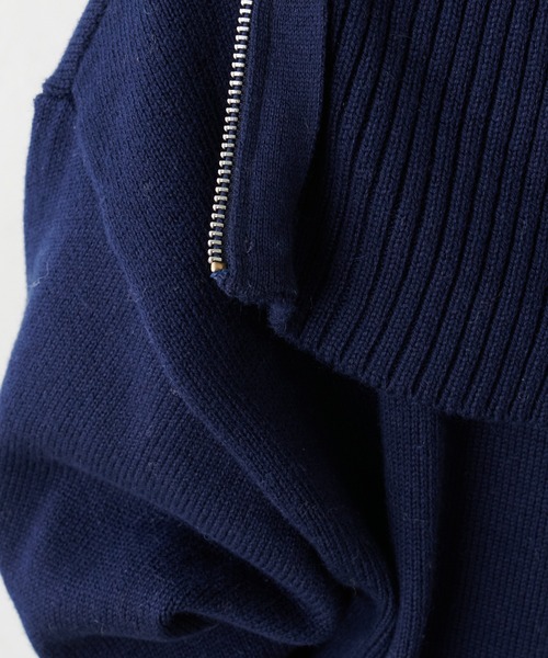 COLLAGE GALLARDAGALANTE（コラージュガリャルダガランテ）の「【OT】ハーフジッププルオーバーニット（ニット/セーター・レディース・ネイビー/オフホワイト・FREE）」の5枚目の写真