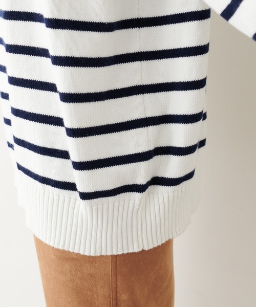 COLLAGE GALLARDAGALANTE（コラージュガリャルダガランテ）の「【OT】ハーフジッププルオーバーニット（ニット/セーター・レディース・ネイビー/オフホワイト・FREE）」の10枚目の写真