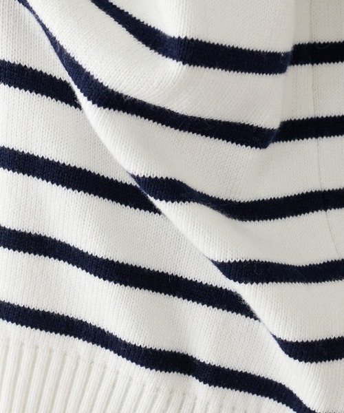 COLLAGE GALLARDAGALANTE（コラージュガリャルダガランテ）の「【OT】ハーフジッププルオーバーニット（ニット/セーター・レディース・ネイビー/オフホワイト・FREE）」の6枚目の写真