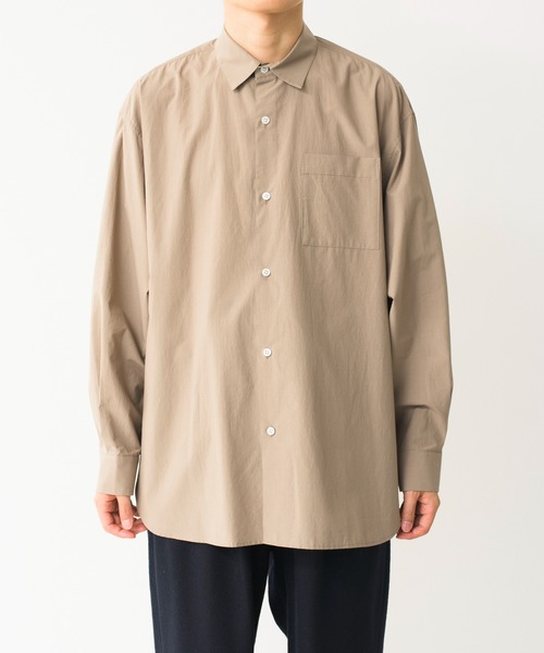 Blanc YM（ブランワイエム）の「Blanc YM ブランワイエム / Cotton Wide Shirt コットン オーバーサイズ 長袖ワイドシャツ / BL-21A-CWC（シャツ/ブラウス・メンズ・オリーブ・MEDIUM/SMALL）」の9枚目の写真