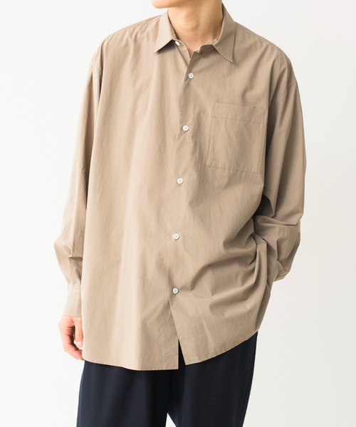 Blanc YM（ブランワイエム）の「Blanc YM ブランワイエム / Cotton Wide Shirt コットン オーバーサイズ 長袖ワイドシャツ / BL-21A-CWC（シャツ/ブラウス・メンズ・オリーブ・MEDIUM/SMALL）」の2枚目の写真