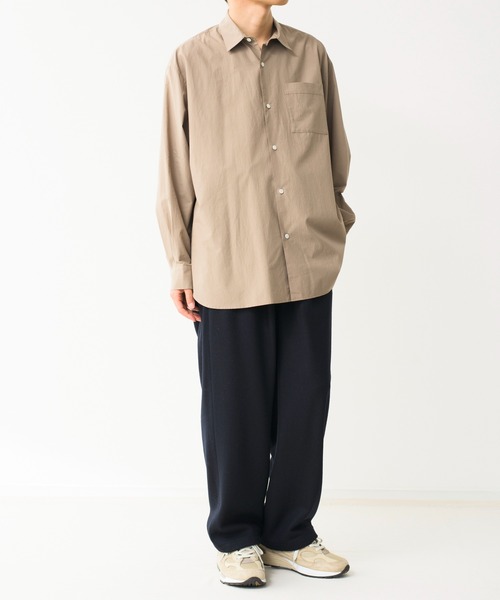 Blanc YM（ブランワイエム）の「Blanc YM ブランワイエム / Cotton Wide Shirt コットン オーバーサイズ 長袖ワイドシャツ / BL-21A-CWC（シャツ/ブラウス・メンズ・オリーブ・MEDIUM/SMALL）」の5枚目の写真