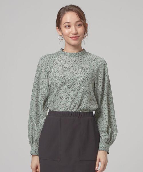 closet story(クローゼットストーリー)の「<closet story(クローゼットストーリー)>レオパード ハイネック ブラウス(シャツ/ブラウス・レディース・ダークブラウン/ライム・FREE)」の1枚目の写真