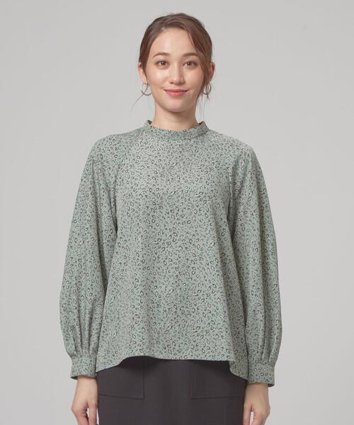 closet story(クローゼットストーリー)の「<closet story(クローゼットストーリー)>レオパード ハイネック ブラウス(シャツ/ブラウス・レディース・ダークブラウン/ライム・FREE)」の4枚目の写真