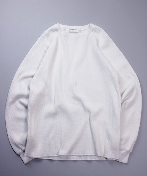 Universal Style Wear(ユニバーサルスタイルウェア)の「Universal Style Wear ダイイングワッフル ラグラン ルーズロンT(Tシャツ/カットソー・メンズ・ホワイト/ネイビー/スミクロ/カーキ・X-LARGE/MEDIUM/LARGE)」の9枚目の写真