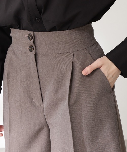 N.（N. Natural Beauty Basic）（エヌエヌナチュラルビューティーベーシック）の「◆ハイウエストキュロットパンツ（その他パンツ・レディース・ブラック/モカ/ストライプ・MEDIUM）」の5枚目の写真