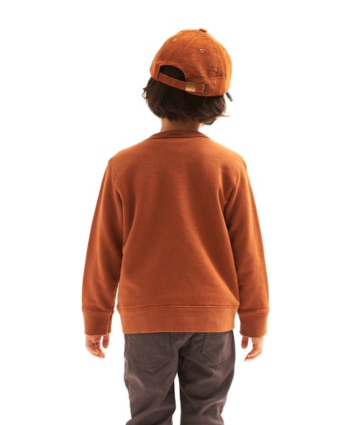 RUGGEDWORKS（ラゲッドワークス）の「《made in Japan》　コミカル恐竜　裏起毛トレーナー（スウェット・キッズ・キャメル/グリーン・110/150/120/90/100/130/140）」の4枚目の写真