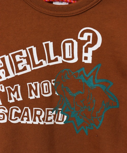 RUGGEDWORKS（ラゲッドワークス）の「《made in Japan》　コミカル恐竜　裏起毛トレーナー（スウェット・キッズ・キャメル/グリーン・110/150/120/90/100/130/140）」の8枚目の写真